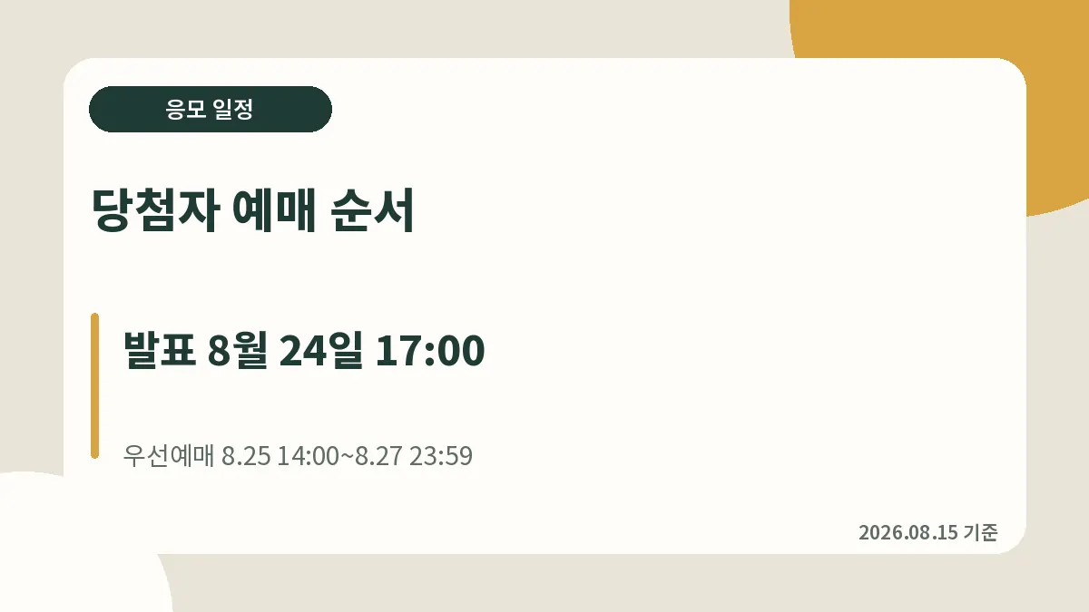경복궁 별빛야행 추첨 응모와 당첨자 예매 일정