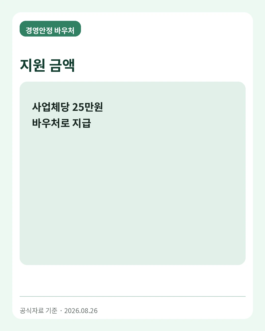 경영안정 바우처 지원 금액