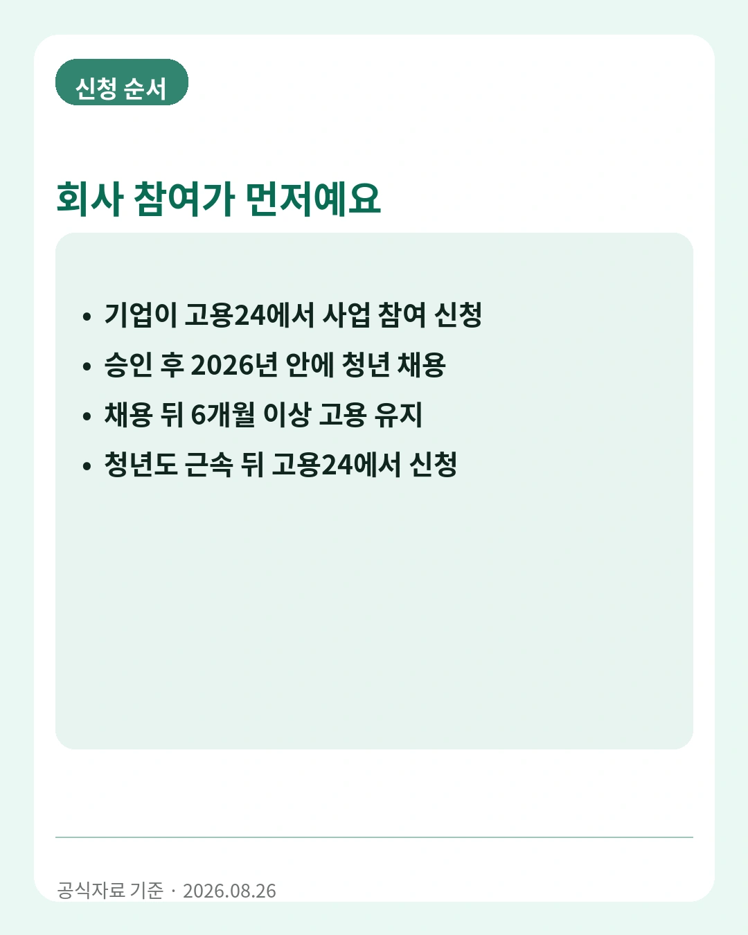 청년일자리도약장려금 기업 참여와 청년 신청 순서
