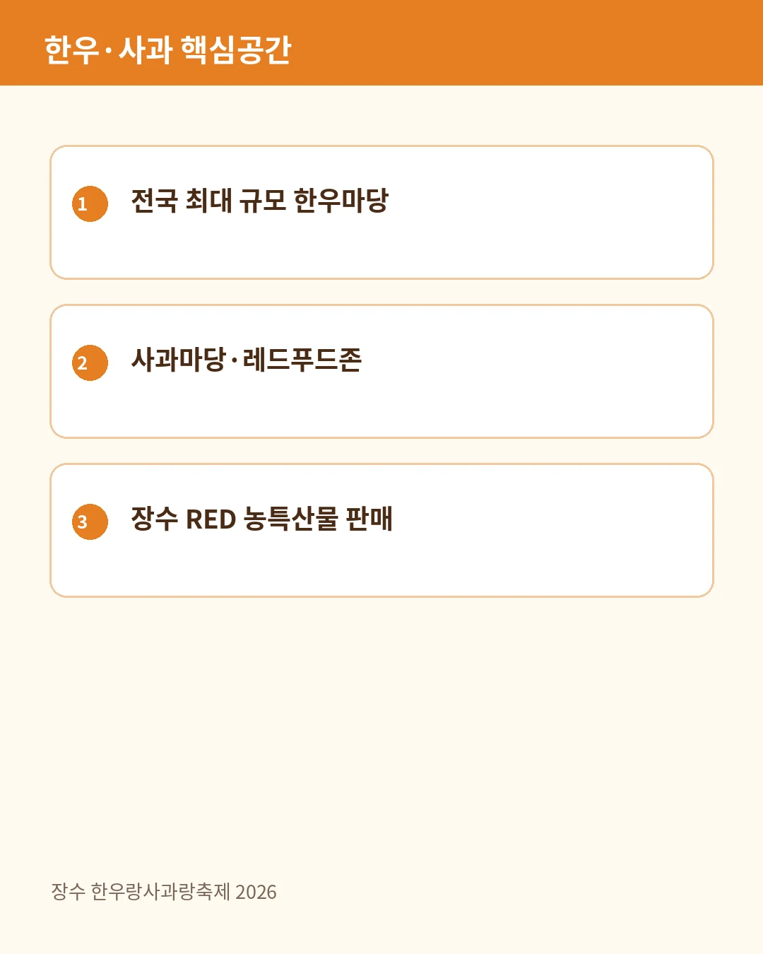 한우·사과 핵심공간 안내