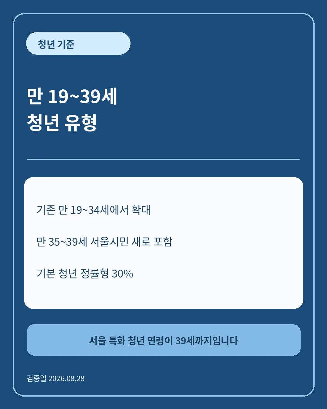 청년 유형이 만 39세까지 확대 핵심 정보 카드