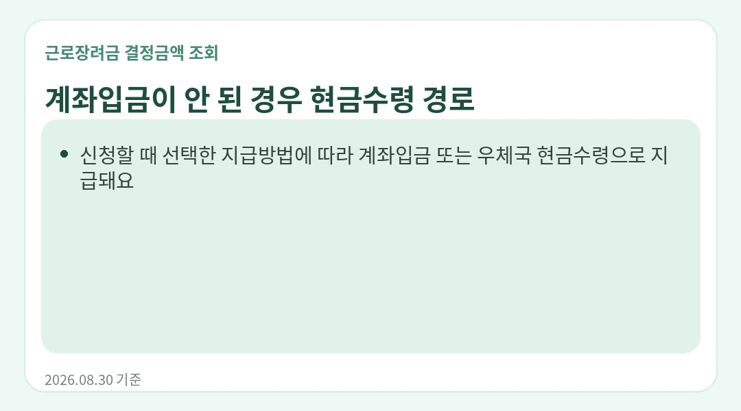 지급됐다고 나오는데 계좌에 안 보이면? 안내 카드