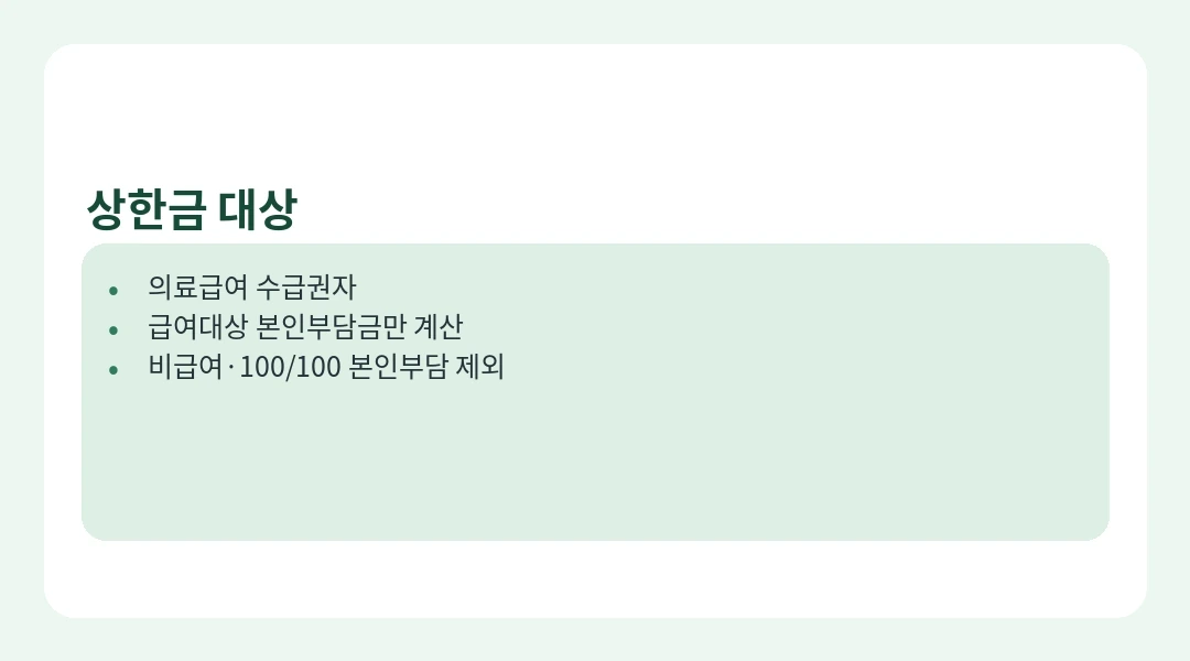 의료급여 본인부담 상한금 대상 안내 카드