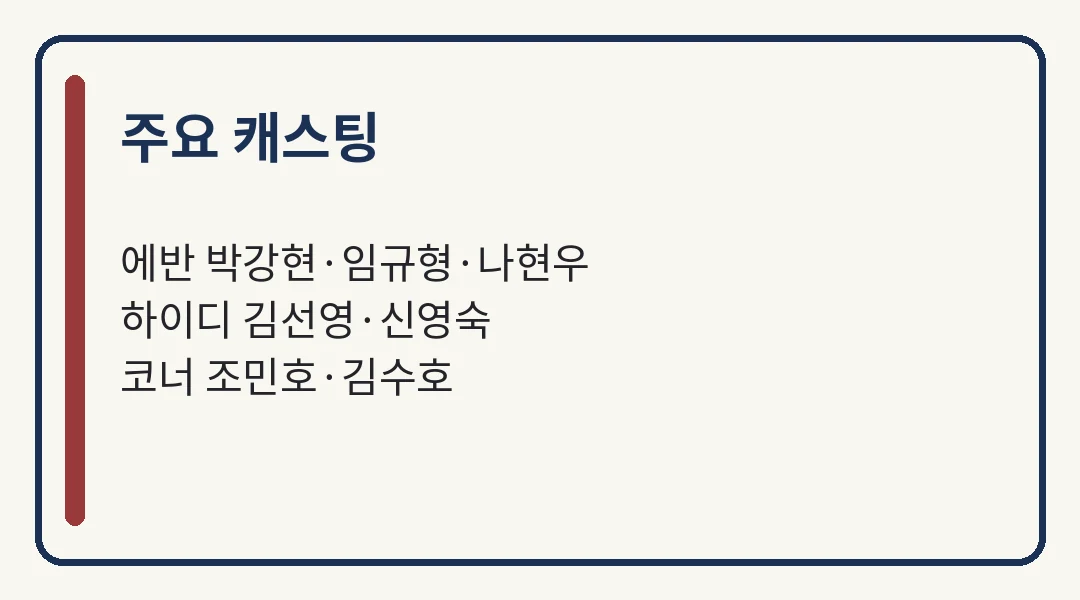 디어 에반 핸슨 마지막 티켓 주요 캐스팅