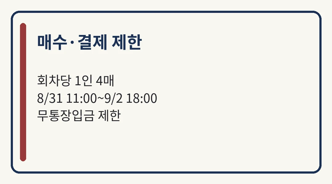 뮤지컬 키키 마지막 예매 매수·결제 제한