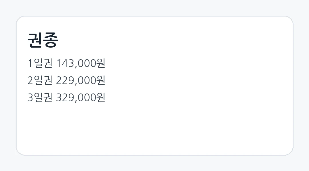 원더리벳 권종 가격