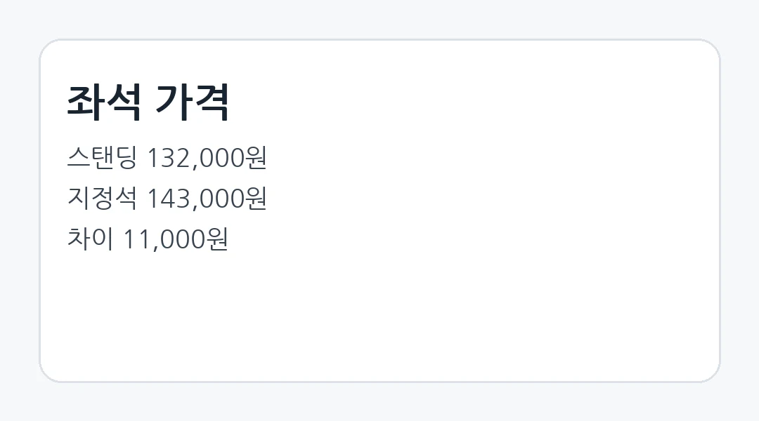 스탠딩 vs 지정석