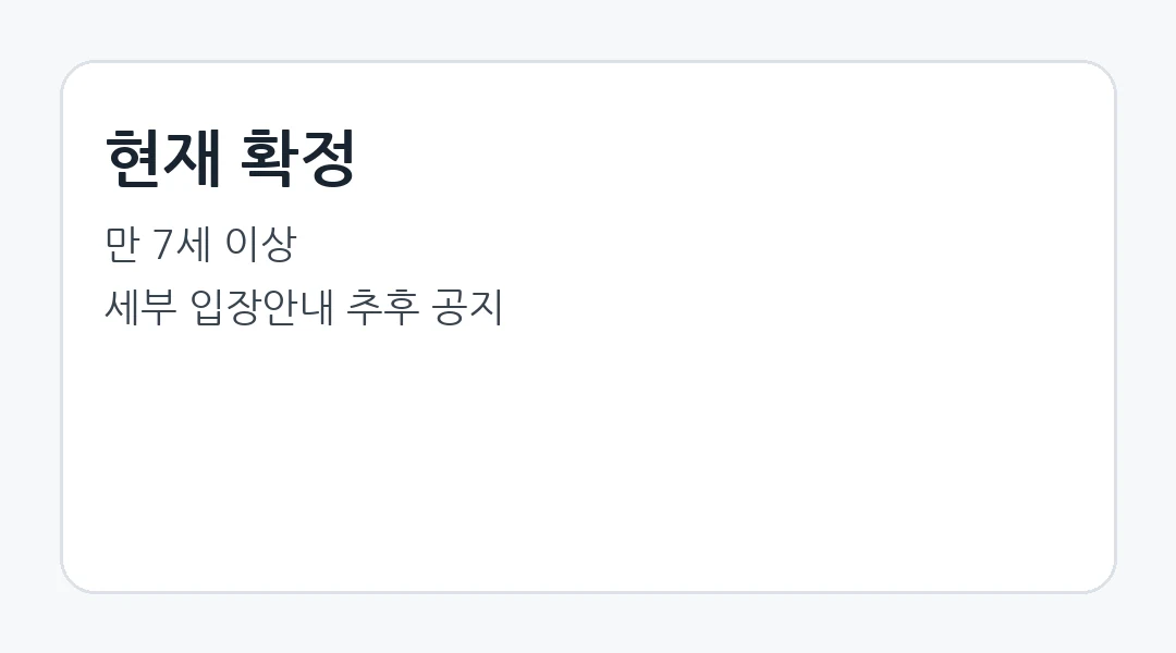 현재 확정된 정보