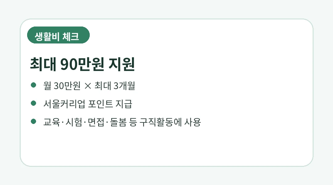 서울커리업 구직지원금 금액