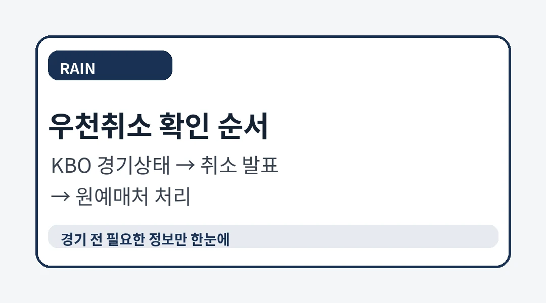 KBO 우천취소 확인 순서
